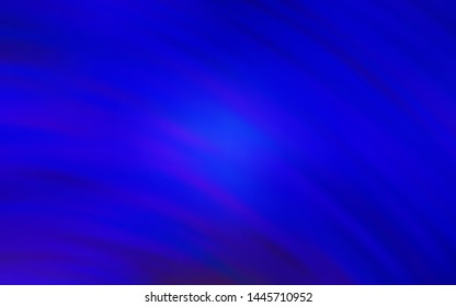 Dark BLUE vector template with curved lines. Modern gradient abstract illustration with bandy lines. Colorful wave pattern for your design.