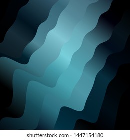 Dark BLUE vector template with curved lines. Brand new colorful illustration with bent lines. Design for your business promotion.