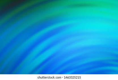 Dark BLUE vector template with curved lines. Shining colorful illustration in simple style. New composition for your brand book.