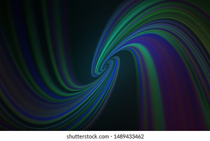 Dark BLUE vector template with curved lines. Creative illustration in halftone style with gradient. A completely new design for your business.