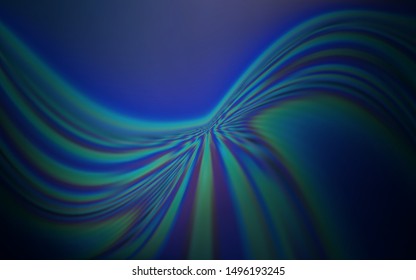 Dark BLUE vector template with curved lines. A shining illustration, which consists of curved lines. Abstract design for your web site.