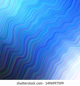 Dark BLUE vector template with curved lines. Brand new colorful illustration in simple style. A completely new template for your design.