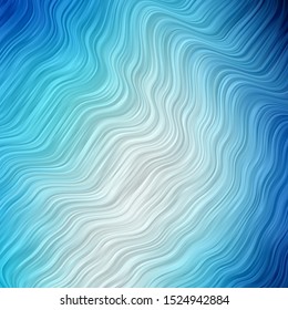 Dark BLUE vector template with curved lines. Bright illustration with gradient circular arcs. Pattern for busines booklets, leaflets
