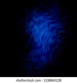 Dark BLUE vector template with curved lines. Illustration in halftone style with gradient curves. Template for cellphones.