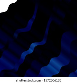 Dark BLUE vector template with curved lines. Gradient illustration in simple style with bows. Best design for your ad, poster, banner.