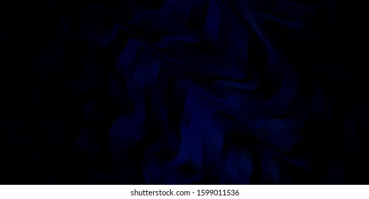 Dark BLUE vector template with curved lines. Colorful abstract illustration with gradient curves. Template for cellphones.