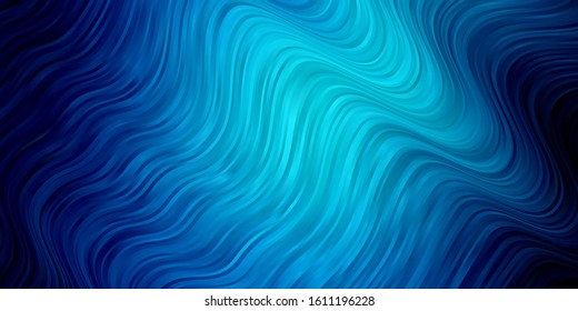 Dark BLUE vector template with curved lines. Bright sample with colorful bent lines, shapes. Design for your business promotion.