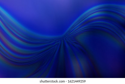 Dark BLUE vector template with curved lines. Colorful abstract illustration with gradient lines. Brand new design for your ads, poster, banner.