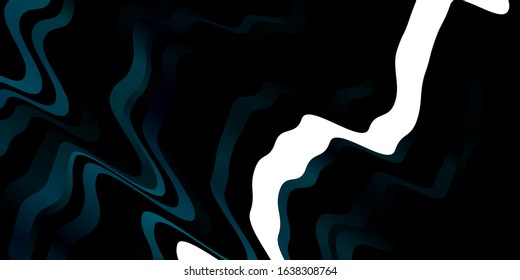 Dark BLUE vector template with curved lines. Abstract illustration with bandy gradient lines. Template for cellphones.