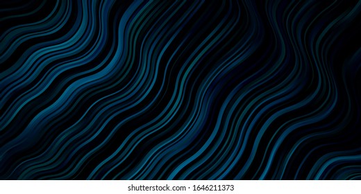 Plantilla vectorial azul oscuro con líneas curvas. Ilustración colorida en estilo circular con líneas.  Plantilla para el diseño de la interfaz de usuario.