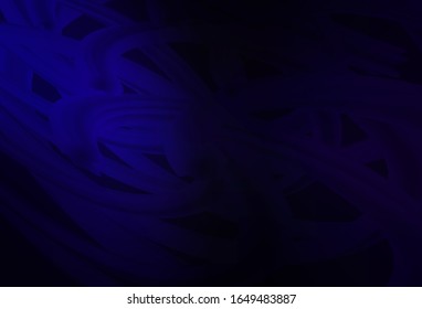 Plantilla vectorial azul oscuro con líneas curvas. Ilustración abstracta colorida con líneas de degradado. Plantilla para pantallas de teléfonos móviles.
