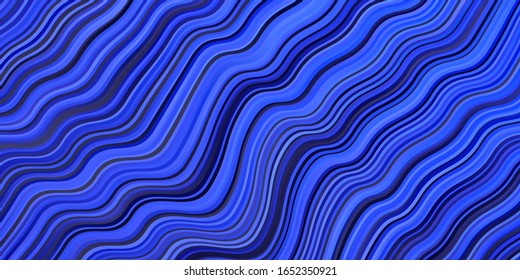Dark BLUE vector template with curved lines. Bright sample with colorful bent lines, shapes. Pattern for booklets, leaflets.