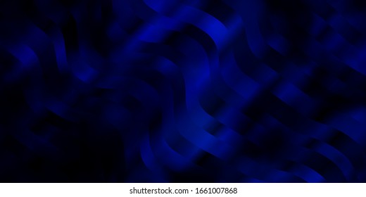 Plantilla vectorial azul oscuro con líneas curvas. Nueva ilustración colorida con líneas dobladas. Diseño para su promoción empresarial.
