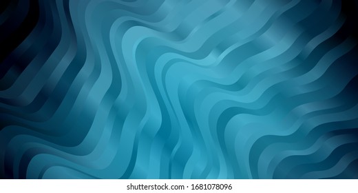 Plantilla vectorial azul oscuro con líneas curvas. Ilustración en estilo de medio tono con curvas degradadas. Plantilla para teléfonos móviles.