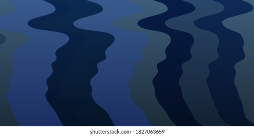 Plantilla de vector azul oscuro con líneas curvas. Ilustración brillante con arcos circulares gradientes. Diseño inteligente para sus promociones.