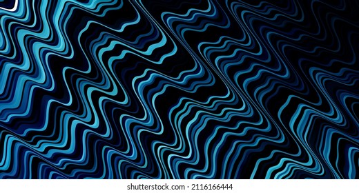 Dark BLUE vector template with curved lines. Colorful illustration, which consists of curves. Template for your UI design.