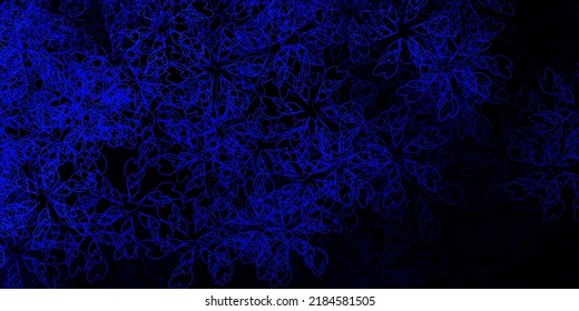 Plantilla vectorial azul oscuro con líneas curvas. Ilustración brillante con arcos circulares gradientes. Patrón para anuncios, anuncios.