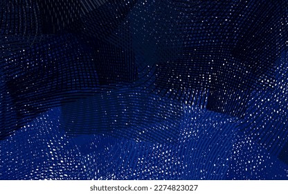 Dark BLUE vector template with curved lines. A completely new colorful illustration in simple style. Pattern for your business design.