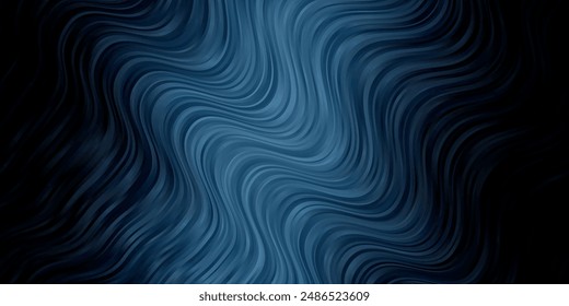 Dark BLUE Vektorgrafik Vorlage mit geschwungenen Linien. Brande neue farbenfrohe Illustration mit gebogenen Linien. Bestes Design für Ihre Poster, Banner.