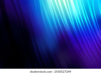 Dark BLUE vector template with curved lines. A shining illustration, which consists of curved lines. Brand new design for your ad.