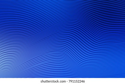 Dark BLUE vector template with curved lines. Colorful abstract illustration with gradient lines. Brand-new style for your business design.