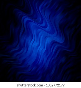 Dark BLUE vector template with curves. Colorful illustration with curved lines. Smart design for your promotions.