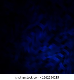 Dark BLUE vector template with curves. Abstract illustration with gradient bows. Pattern for booklets, leaflets.