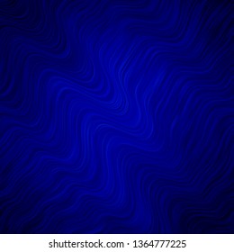 Dark BLUE vector template with curves. Illustration in abstract style with gradient curved.  Pattern for busines booklets, leaflets