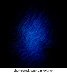 Dark BLUE vector template with curves. Colorful illustration in abstract style with bent lines. Pattern for ads, commercials.