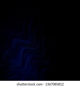 Dark BLUE vector template with curves. Colorful abstract illustration with gradient curves. Pattern for websites, landing pages.
