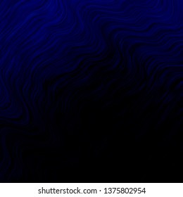 Dark BLUE vector template with curves. Gradient illustration in simple style with bows. Template for cellphones.