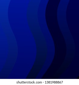 Dark BLUE vector template with curves. Abstract illustration with gradient bows. Pattern for commercials, ads.