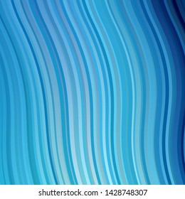 Dark BLUE vector template with curves. Colorful illustration in abstract style with bent lines. Design for your business promotion.
