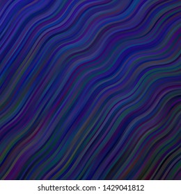 Dark BLUE vector template with curves. Brand new colorful illustration with bent lines. Smart design for your promotions.
