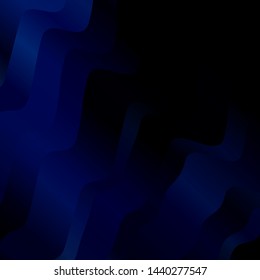 Dark BLUE vector template with curves. Colorful illustration in circular style with lines. Best design for your ad, poster, banner.