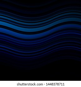 Dark BLUE vector template with curves. Colorful abstract illustration with gradient curves. Pattern for ads, commercials.