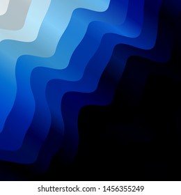 Dark BLUE vector template with curves. Colorful illustration, which consists of curves. Pattern for ads, commercials.