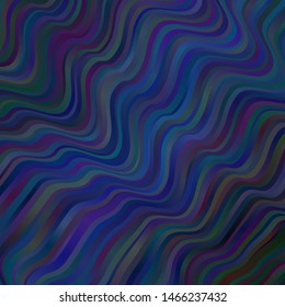 Dark BLUE vector template with curves. Illustration in abstract style with gradient curved.  Pattern for business booklets, leaflets