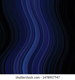 Dark BLUE vector template with curves. Abstract illustration with bandy gradient lines. Pattern for booklets, leaflets.