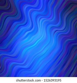 Dark BLUE vector template with curves. Colorful illustration with curved lines. Best design for your ad, poster, banner.