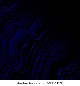 Dark BLUE vector template with curves. Colorful illustration, which consists of curves. Pattern for commercials, ads.