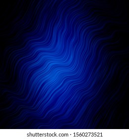 Dark BLUE vector template with curves. Brand new colorful illustration with bent lines. Best design for your posters, banners.