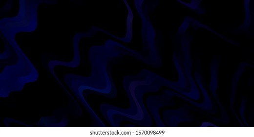 Dark BLUE vector template with curves. Illustration in abstract style with gradient curved.  Pattern for ads, commercials.
