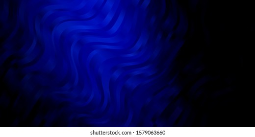Dark BLUE vector template with curves. Colorful geometric sample with gradient curves.  Pattern for booklets, leaflets.