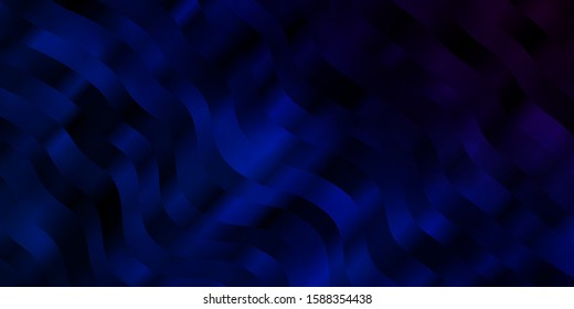 Dark BLUE vector template with curves. Brand new colorful illustration with bent lines. Template for your UI design.