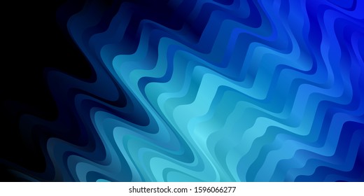 Dark BLUE vector template with curves. Colorful illustration in abstract style with bent lines. Best design for your posters, banners.