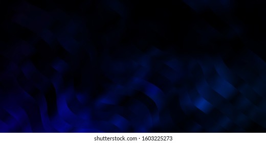 Dark BLUE vector template with curves. Colorful abstract illustration with gradient curves. Pattern for business booklets, leaflets