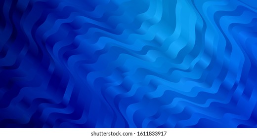 Dark BLUE vector template with curves. Colorful abstract illustration with gradient curves. Pattern for booklets, leaflets.