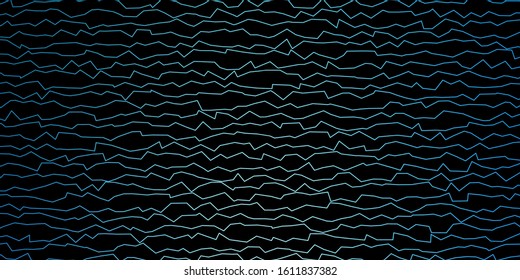 Dark BLUE vector template with curves. Colorful illustration in circular style with lines. Template for cellphones.