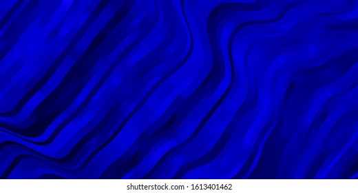 Dark BLUE vector template with curves. Bright illustration with gradient circular arcs. Pattern for booklets, leaflets.